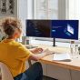 Dual Arm Holder for 27 Inch Monitors - Black