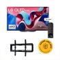 شاشة تلفزيون ال جي 55 بوصة سمارت OLED ايفو، بدقة 4K UHD، بريسيفر داخلي - OLED55CS4VA مع حامل حائط للتلفزيونات من اي تي اي مقاس (26:55) بوصة، اسود- TX40 (شامل خدمة التركيب)
