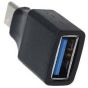 Keendex Kx2360 OTG Male Type-C USB 3.1 to Female USB 3.0 Converter Cable - Black and Silver