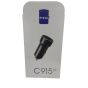 شاحن سيارة بي زد اكس USB مزدوج، اسود - C915