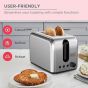 Black + Decker Toaster, 2 Slices, 1050 Watt, Black and Silver - ‎ET244-B5