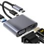 4 in 1  Male USB-C Adapter For MacBook and laptops - Silver