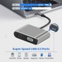 موزع USB 4 في 1، مع 4K HDMI - اسود