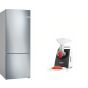 Bosch Series 4 No Frost Refrigerator, 483 Litres, Stainless Steel - KGN55VI2E9 with Bosch CompactPower Meat Grinder, 1600 Watt, Black and White - MFW3612A