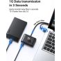موزع USB يو جرين 4 في 1، طول 1 متر، اسود - CR113-20291