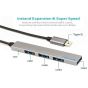 4 In 1 USB Hub, Black - Type-C to USB Hub