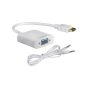 كابل محول فيديو وصوت HDMI ذكر الى VGA انثى - ابيض