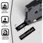 Color Wing 4-Piece Label Tape, 12mm x 8 Meters, White on Black - TZe-335
