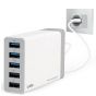 SBS Charging Station with 5 USB ports, 7000mAh, White - TTTRAV5USB7A