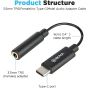 Boya By-K4 3.5Mm Female Trs To Male Usb Type-C Adapter Cable Connector Dongle - Compatible With Samsung Galaxy, Pixel, Moto, Htc, Ipad Pro Smartphones And Tablets - Usb C To 3.5Mm Audio Adapter