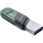 SanDisk iXpand Dual Port Flash Drive, 64GB - Grey and Green