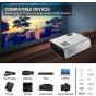 Funlites Portable LED Projector, 1280x720 Resolution - White
