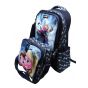 Gharibo Bags School Backpack With Lunch Bag and Pencil Case for Girls, Frozen Pattern - Black