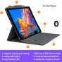 Logitech Slim Folio Case with Integrated Bluetooth Keyboard and Stylus Pen slot for Apple iPad Air 3rd Generation - Graphite