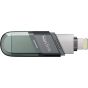 SanDisk iXpand Dual Port Flash Drive, 64GB - Grey and Green