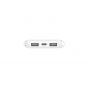 Belkin BoostCharge Wired Power Bank, 10000 mAh, 3 Ports - White with USB-A to USB-C cable, 0.15 Meter