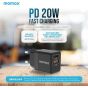 Momax One Plug Mini Wall Charger, 20 Watt, 2 Ports, Black - UC9D