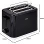 Braun Toaster, 2 Slices, 900 watt, ‎Black - ‎HT 1010 BK