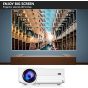 Funlites Portable LED Projector, 1280x720 Resolution - White