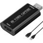 جهاز توصيل صوت وصورة ومحول من HDMI الي USB 2.0 لتسجيل كاميرات DSLR والاكشن، اسود