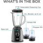 Black + Decker Blender with 2 Mills, 1.5 Liters, 400 Watts, Black - BX440-B5