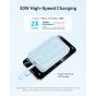 باور بنك انكر زولو، 20000 مللي امبير، كابل USB-C مدمج ومنفذ  USB-C، ازرق - A1689