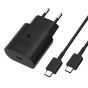 شاحن سامسونج بكابل USB فئة C، قوة 25 وات، اسود - 2725612825022