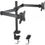 Huanuoav Dual Arm Holder for 13 to 27 Inch Monitors - Black
