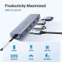 UGREEN USB C Hub 4 Ports USB Type C to USB 3.0 Hub Adapter with Charging Port for MacBook Pro iMac Samsung Galaxy Note 10 S10 S9 LG Google Chromebook Pixelbook Dell XPS Oculus Rift