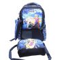 Gharibo Bags School Backpack With Lunch Bag and Pencil Case for Girls, Rapunzel Pattern - Blue and Black