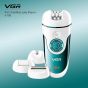 VGR Rechargeable Epilator, Wet and Dry, White and Blue - V-700