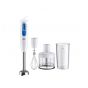 Braun MultiQuick Hand Blender with Attachments, 600 ml, 600 Watt, White and Blue - MQ20236MWH