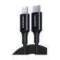 كابل شحن يو جرين USB-C الى لايتنينج، 3 امبير، 2.0 متر، اسود - 60752