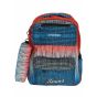 Gharibo Bags School Backpack With Pencil Case For Boys, Stripes Pattern - Blue and Orange