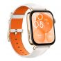 Huawei Watch Fit 3 - Gold Case and White Leather Strap with 300 EGP Carrefour Voucher