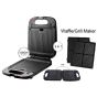 Dsp 2 in 1 Grill, Sandwich and Waffle Maker, 1200Watt, Black and Silver - KC-1051A