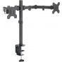 Dual Arm Holder for 27 Inch Monitors - Black