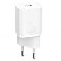 شاحن باسيوس  سريع Super Si، قدرة 20 وات، منفذ USB-C، ابيض - ‎CCSUP-B02
