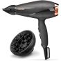Babyliss Smooth Pro Hair Dryer, 2100 Watt, Black Rose Gold - 6709DE with Babyliss Hair Styler Rotating Brush with Attachments, 1000 Watt, Silver and Black - 2735E