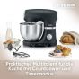 Severin Stand Mixer, 5.5 Liters, 1000 Watts, Black and Silver - KM 3898