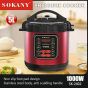 Sokany Multi Function Pressure Cooker, 5 Liters, 1000Watt, Red - SK-2402