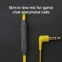 HyperX Earbuds Custom In Ear Headphones - Yellow for Portable Gaming with Mic for Nintendo Switch and Mobile Gaming
