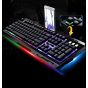 Wired Gaming LED Rainbow light Keyboard and Mouse Combo, Black - G700