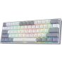 Redragon K617 Fizz 60% Wired RGB Gaming Keyboard, 61 Keys Compact Mechanical Keyboard w/White and Grey Color Keycaps, Linear Red Switch, Pro Driver/Software Supported