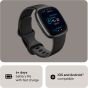 Fitbit Versa 4 Fitness Smartwatch with Daily Readiness, GPS, 24/7 Heart Rate, 40+ Exercise Modes, Sleep Tracking and more, Black/Graphite, One Size (S & L Bands Included)