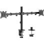 Dual Arm Holder for 32 Inch Monitors - Black