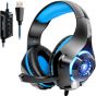 Beexcellent GM-110 Wired Gaming Headset with Microphone - Black and Blue
