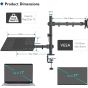 Bontec Single Arm Holder for 13 to 27 Inch Monitors, with Laptop Tray up to 17 inch, Black - MDM001B-LT-MN