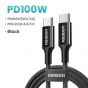 كابل USB-C الى USB-C يو جرين، 1 متر، اسود - US557