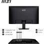 MSI Pro MP273A 27 Inch FHD IPS Flat Monitor, 100Hz, Black - 9S6-3PB4CH-060